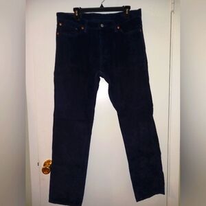 Levi Mens Straight Corduroy Pant 36x 32 Dark Navy Blue